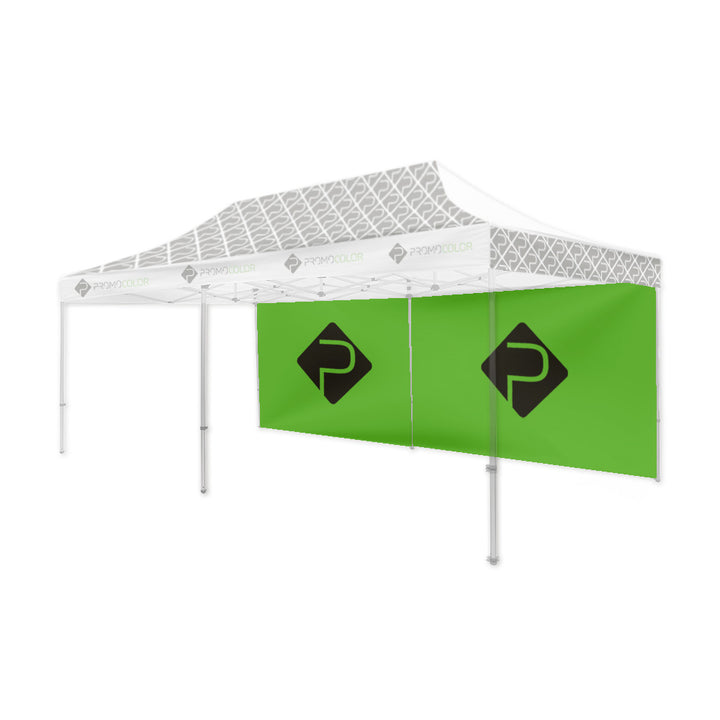 Grüne Rückwand eines Faltzeltes 6x3m